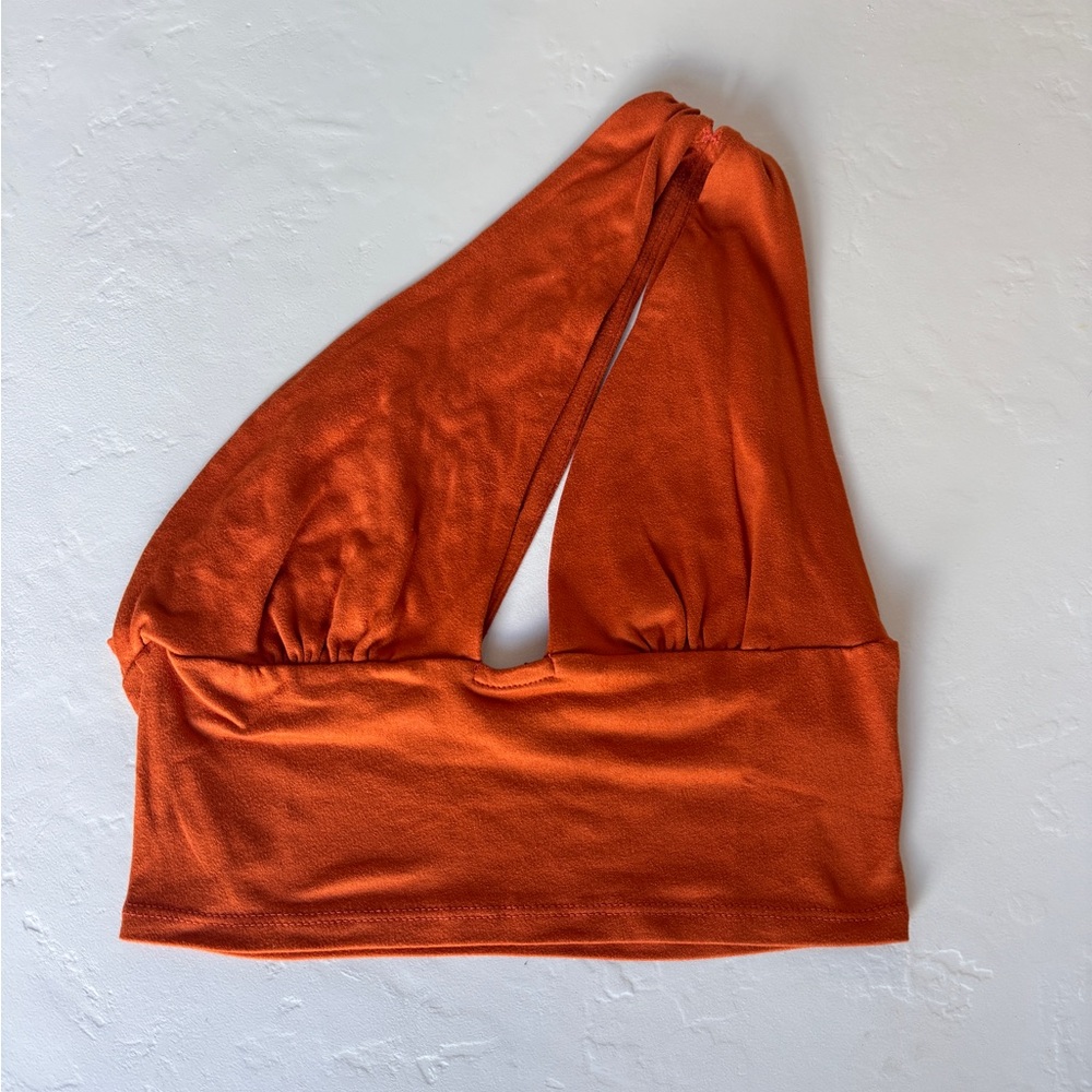 Orange one shoulder top